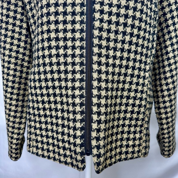 Brownstone Studio Vintage Petites Black and Tan Houndstooth Jacket Size PXL - Picture 3 of 8